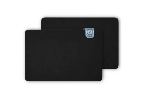 matches21 HOME & HOBBY Abtropfmatte 2er Set Geschirr Abtropfmatten, in schwarz 40x60 cm, Saugstarke Spülmatte & Kaffeematte Leder-Optik