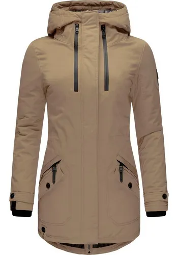 Navahoo Wintermantel Avrille II sportlicher Damen Winter Kurzmantel mit großer Kapuze