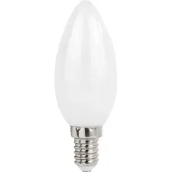 1er Pack LED Leuchtmittel in Kerzenform matt mit E14 Sockel 4 Watt 400 Lumen warmweiß 2700K