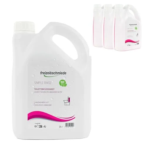 Freizeitschmiede Simple Rinse Toiletten Zusatz für Spülbehälter 2L - 6L Spülwasserzusatz Sanitärflüssigkeit für Campingtoilette (1)