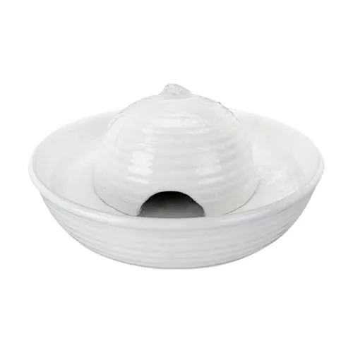 Trinkbrunnen Vital Flow Mini - Keramik 0.8 l, weiß - Näpfe & Futterautomaten - Sprudelndes oder stilles Wasser, mit Zirkulation für frisches, sauerstoffreiches Wasser und spülmaschinenfester Keramikschale.