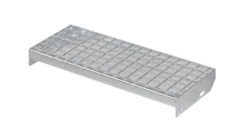 Metallstufe 600x240 mm | 30x2 mm | Maschenweite 34x38 | verzinkt Gitterroststufen Treppenstufen Metall Stufe