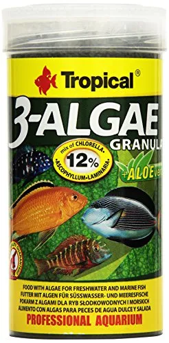 Tropical 3-Algae Granulat, 1er Pack (1 x 250 ml) - Futter für Fische - Meeresfrüchte-Geschmack - 309 g