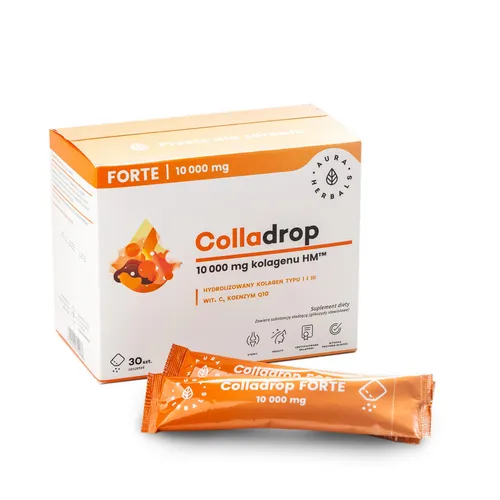 Aura Herbals Colladrop Forte Meereskollagen 10000 mg - 30 Portionsbeutel mit hochwertigem Meereskollagen für Ihr allgemeines Wohlbefinden, unterstützt Haut, Haare und Nägel.