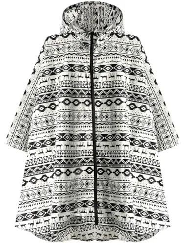 ANYOO Wasserdicht Radfahren Regen Poncho Portable Leichte Regenjacke Mit Kapuze Fahrrad Fahrrad Compact Regen Cape Wiederverwendbare Unisex für Backpacking Camping Outdoors,Tiere,Einheitsgröße