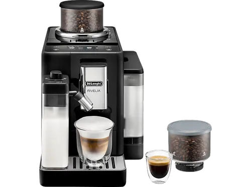DELONGHI Rivelia EXAM440.55.B - Kaffeevollautomat Schwarz, 13 Kaffeespezialitäten und innovatives Bean Switch System für individuellen Kaffeegenuss