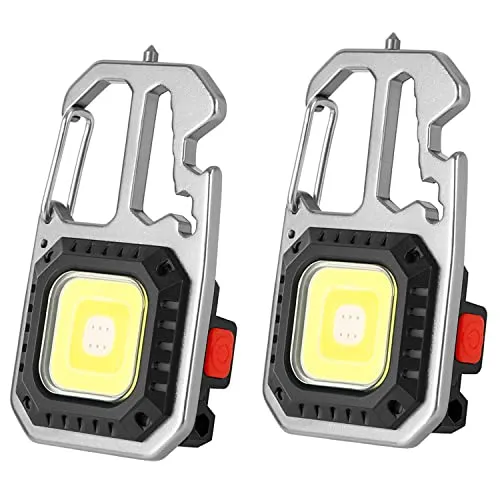 Czemo Mini Taschenlampe Schlüsselanhänger - Wasserdichte LED Arbeitsleuchte mit 800 Lumen, 7 Licht-Modi und USB-Wiederaufladung – ideal für Camping und Reparaturen, immer griffbereit am Schlüsselbund.