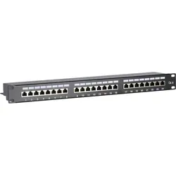 Patchpanel 19 Zoll CAT6 FTP - 24 Ports - Ethernet-Patchpanel für eine saubere Netzwerkinstallation, mit 24 nummerierten LAN Ports und einfachem Montagezubehör für eine schnelle Installation.