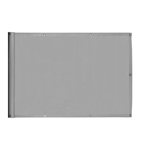 Ventanara® Balkonverkleidung Sichtschutz PVC blickdichte Balkonumspannung Zaun Verkleidung Blende Windschutz Folie (500 x 90 cm, Grau)