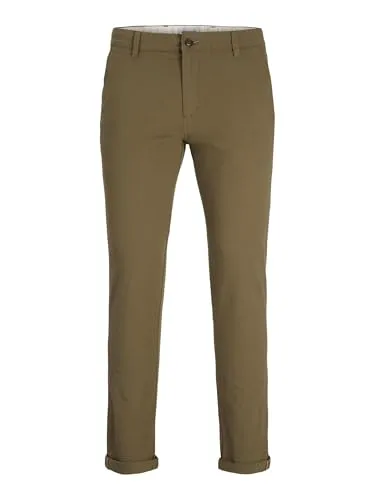 JACK & JONES Chino Hose Slim Fit - Wanderhosen mit niedriger Taille, aus 50% Bio-Baumwolle für hohen Tragekomfort und optimale Bewegungsfreiheit.