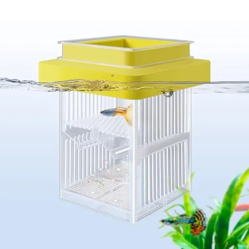 FEDOUR Upgrade Zuchttanks für Aquarien, Schwimmender doppelstöckiger Aquarium-Ablaichkasten und Isolationsbox, 13cm Aquarien Brutkasten für Babyfische/Schwangere/Garnelen/Clownfische/Guppys