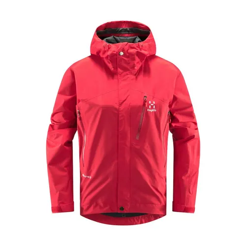 Haglofs Astral Goretex Jacke Rot S - Regenjacken für Frauen, vielseitig und wetterfest mit robustem 2-Lagen GORE-TEX-Material für optimalen Schutz. Ideal zum Skifahren und für die Loipe, atmungsaktiv und verstellbar für perfekten Sitz.