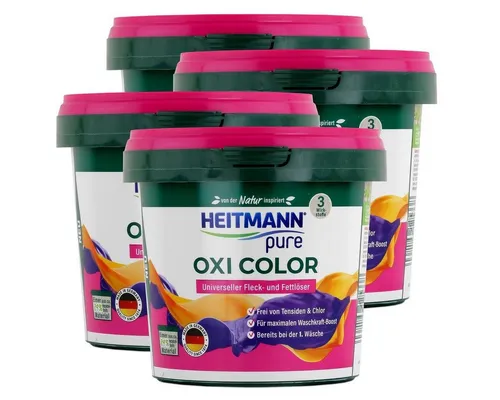 HEITMANN Heitmann pure Oxi Color 500g - Universeller Fleck- und Fettlöser (4er Colorwaschmittel
