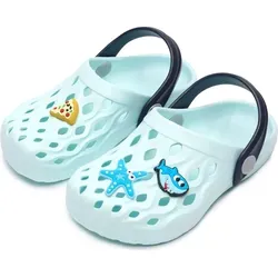 Ladeheid Clogs Kinder Schuhe für Mädchen und Jungen leichte Gartenclogs Gartenschuhe Kinder LA-CA-15 (Hellblau, 32/33 EU). - Blau - 32/33