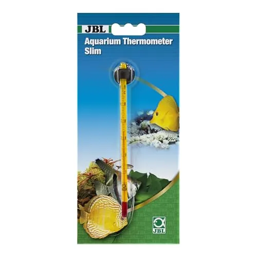 JBL Aquarien-Thermometer Premium 6140700, Schlankes Glas-Präzisionsthermometer, Inkl. Saughalter