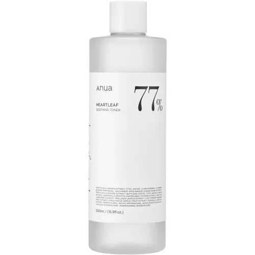 Anua Heartleaf 77% Soothing Toner 500ml - Gesichtsreiniger mit 77% Herzblatt-Extrakt, ideal für empfindliche Haut. Beruhigt, spendet Feuchtigkeit und mindert Rötungen für einen klaren Teint.