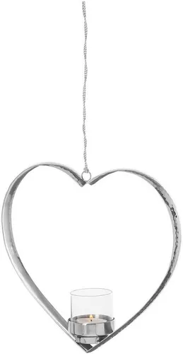 Fink DOREA Teelichthalter aus Edelstahl und Glas in silber von Fink