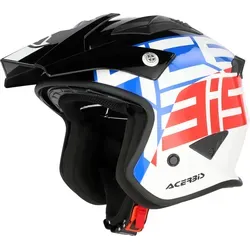 Acerbis Aria Graphic Jethelm - Weiß/Blau/Rot - XXL - Motorradhelm mit integrierter Sonnenblende, hypoallergenem Innenmaterial und leichtem Design für optimalen Komfort und Sicherheit. Zertifiziert nach ECE 22.06.