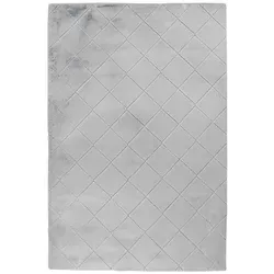 carpet city Hochflor Teppich - Grau 160x230 cm - Teppich für Wohnzimmer & Schlafzimmer, samt-weich und pflegeleicht. Der 3D-Effekt sorgt für ein modernes Ambiente und Wärme im Raum.