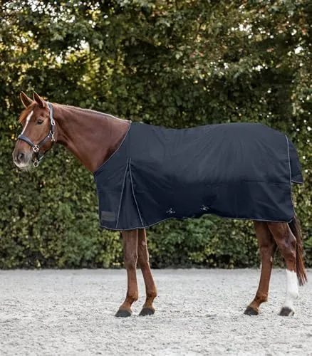 Waldhausen Outdoordecke Nordic, 100 g, Nachtblau, 155 cm - Reit- & Pferdebedarf: Hochwertige Outdoordecke mit 600 Denier Ripstop, atmungsaktiv und wasserdicht für optimalen Komfort bei kühlen Temperaturen.