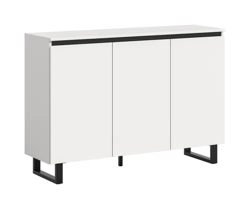 möbelando freiraum Sideboard Tomasa Weiß – Elegantes Stauraummöbel 120x84x36 cm mit 3 Türen