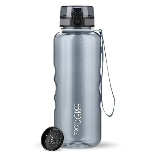 720°DGREE Trinkflasche 1,5l “uberBottle“ crystalClear +Sieb von 720°DGREE