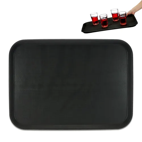 Serviertablett Kellnertablett Gastro-Tablett Getränketablett rutschfest eckig