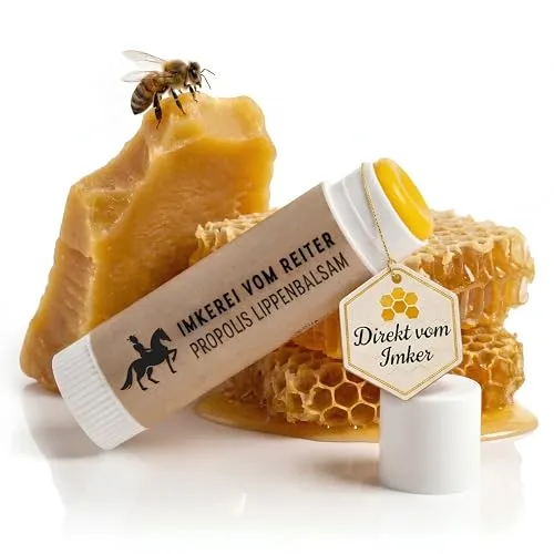 VOM REITER Propolis Lippenbalsam 6g – Naturkosmetik für Mundpflege & trockene rissige Lippen – Honigsalbe & Lippenpflegestift 100% natürliche Inhaltsstoffe – Dermatologisch getestet