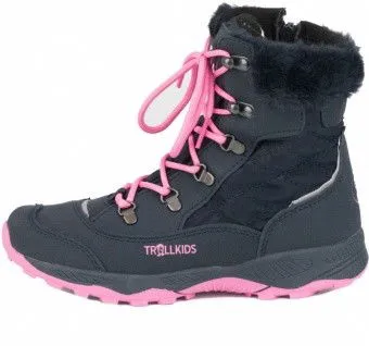 Trollkids Girls Hemsedal Winter Boots - Wasserdichte Schnürboots für Kinder - Wanderschuhe mit Aquaproof-Membran, warmem Fleece-Innenfutter und Textil-Einlegesohle für unbeschwerten Winterspaß.