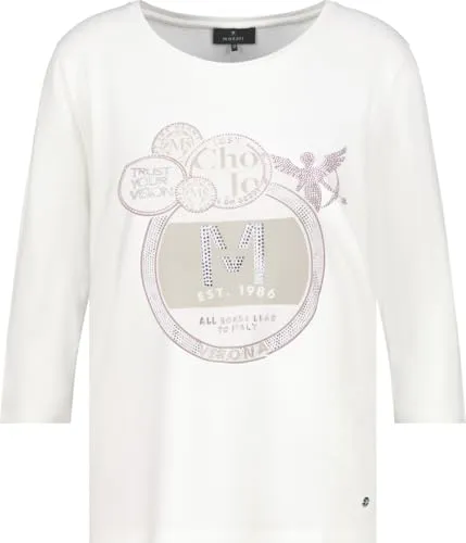 Monari Langarmshirt Pullover weiß XXXL (46) - Hochwertiges Shirt aus 95 % Viskose für ein angenehmes Tragegefühl, ideal für stilvolle Freizeitoutfits.