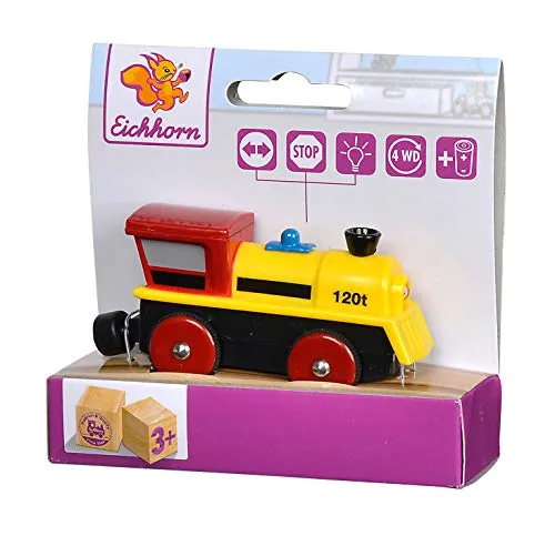 Eichhorn 1885 100001301 - Bahn, E-Lok 10,5 cm, mit 4-Radantrieb und vier Funktionen, inkl. Batterien 60 min. Laufzeit
