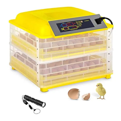incubato Reptilieninkubator IN-112DDI - Brutautomat für 112 Eier - Automatischer Brutapparat für bis zu 112 Eier auf zwei Etagen, inklusive Schierlampe und kosteneffizienter 160 W Leistung. Ideal für Geflügelzucht mit zuverlässiger Temperaturkontrolle.