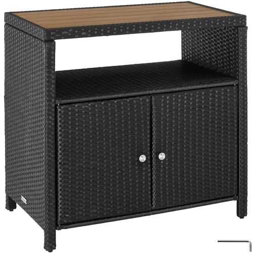 Gartenschrank Monscia mit höhenverstellbaren Füßen, 90 x 55,5 x 87 cm - Schwarz - Stylischer Gartenschrank Monscia für Ordnung im Außenbereich. Mit robustem Design, wetterfesten Materialien und höhenverstellbaren Füßen für sicheren Stand. Ideal für Balkon und Terrasse.