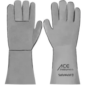 ACE-Instruments Schweißerhandschuhe SafeWeld, Echt Leder, lange Stulpe, Größe XL