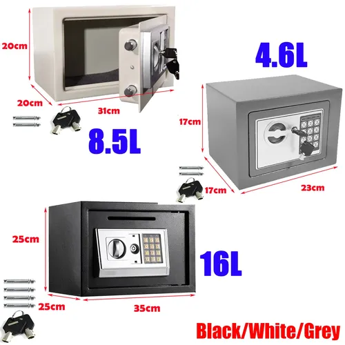 Elektronischer Safe Wandtresor - 4.6L/8.5L/16L - Sicherheitsmöbel für Zuhause: Robuster Wandtresor mit Doppelverriegelung, ideal für die sichere Aufbewahrung von Wertsachen.