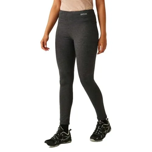 Regatta Damen Holeen II Winter-Leggings, Grau, 40 - Sportleggings für Damen mit guter Feuchtigkeitsableitung und schnell trocknender Technologie, ideal für aktive Wintertage.