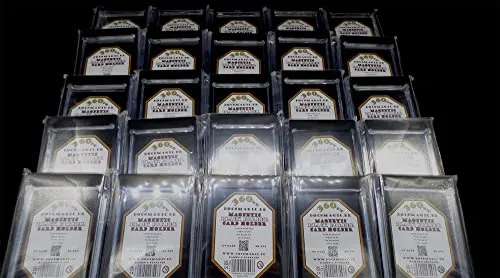 docsmagic.de 25 x Magnetic Card Holder Black Border 360 PT UV Safe - Magnet Kartenhalter