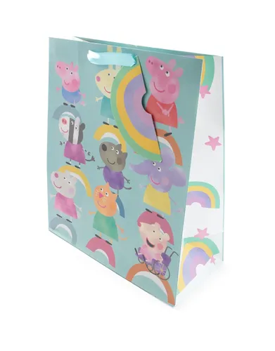Geburtstagspapiertüte Peppa Wutz Geschenktüte Kindergeschenk 33x26 cm