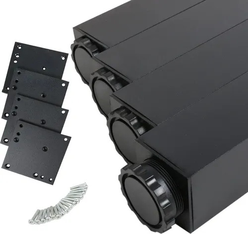 Tischbeine 4er Set Schwarz Eckig 60 x 60mm Höhe 710mm Möbelbeine aus Aluminium