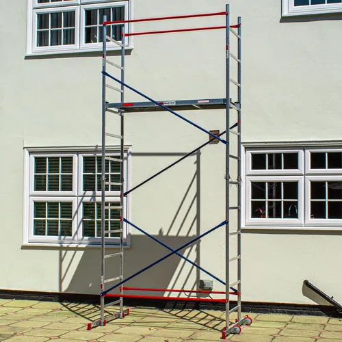 Home Master Gerüstturm 5m | Fahrbares Aluminium Arbeitsgerüst | Schnelle Montage