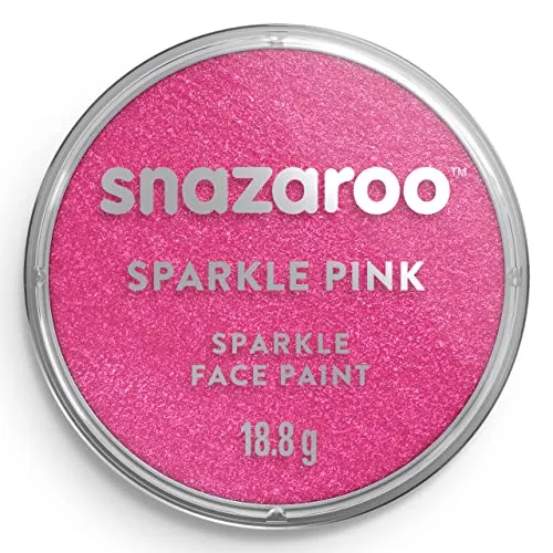 Snazaroo 1118581 Schminkfarbe - Schimmernd Rosa, 18ml Topf - hautfreundliche Gesichtschminke auf Wasserbasis, wasservermalbar, parabenfrei, Face & Bodypaint Farbe für Kinder & Erwachsene