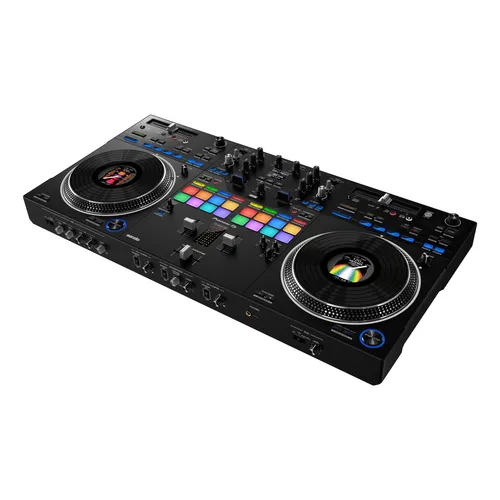 Pioneer DDJ-REV7 2-Kanal-Profi-DJ-Controller - DJ-Controller für kreative Mixe, ausgestattet mit hochwertigen Jogwheels und intuitiven Bedienelementen für professionelle DJ-Performances.