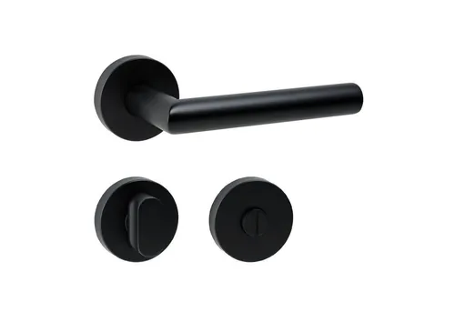 Türbeschläge24 Drückergarnitur New Orleans - Türgriffe für Zimmertüren, elegante Ausführung in Schwarz matt, ideal für moderne Wohnräume und langlebig durch V2A Edelstahl.