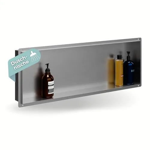 HAGO24 DIY Duschnische 90x30cm – Edelstahl Wandnische für modernes Badezimmer - Optimale Raumausnutzung mit der eleganten Duschablage aus robustem Edelstahl. 100% Dichtheit und einfach zu reinigen – ideal für stilvolle Badezimmerlösungen.