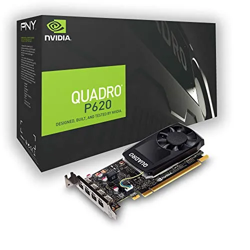 PNY Quadro P620 2 GB GDDR5 - Professionelle Grafikkarte für kreative Anwendungen - Grafikkarten für professionelle Anwendungen, mit 512 CUDA Kernen und vielseitigen Anschlussmöglichkeiten für beeindruckende Grafikleistung.