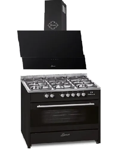 Gurari GCH 911 BL Gas Elektro Standherd 90cm Dunstabzugshaube 90 cm