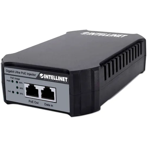 Intellinet Gigabit Ultra PoE-Injektor 1x95W - 95 Watt PoE-Ausgangsleistung, ideal für leisen Betrieb und Wandmontage, konform mit IEEE 802.3BT