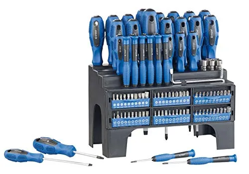 AGT Schraubenzieher Set: 101-teiliges Schraubendreher- und Bit-Set mit Wandhalterung (Schraubenzieher Bit Set, Schraubendrehersatz, Uhrmacherwerkzeug)