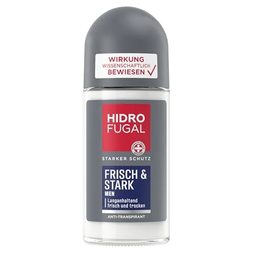 Hidrofugal MEN FRISCH & STARK Roll-on, starker Antitranspirant Schutz mit erfrischendem Duft, langanhaltendes Deo für Männer ohne Ethylalkohol (50 ml)