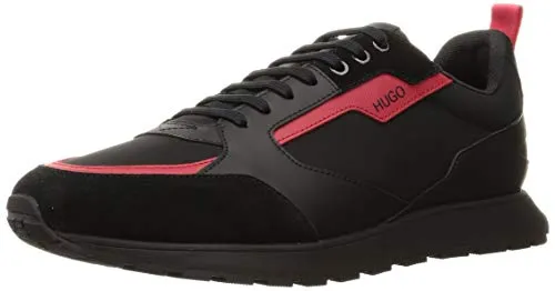 HUGO Herren Icelin_Runn_nypu Sneaker, Black6, 42 EU in schwarz von HUGO BOSS